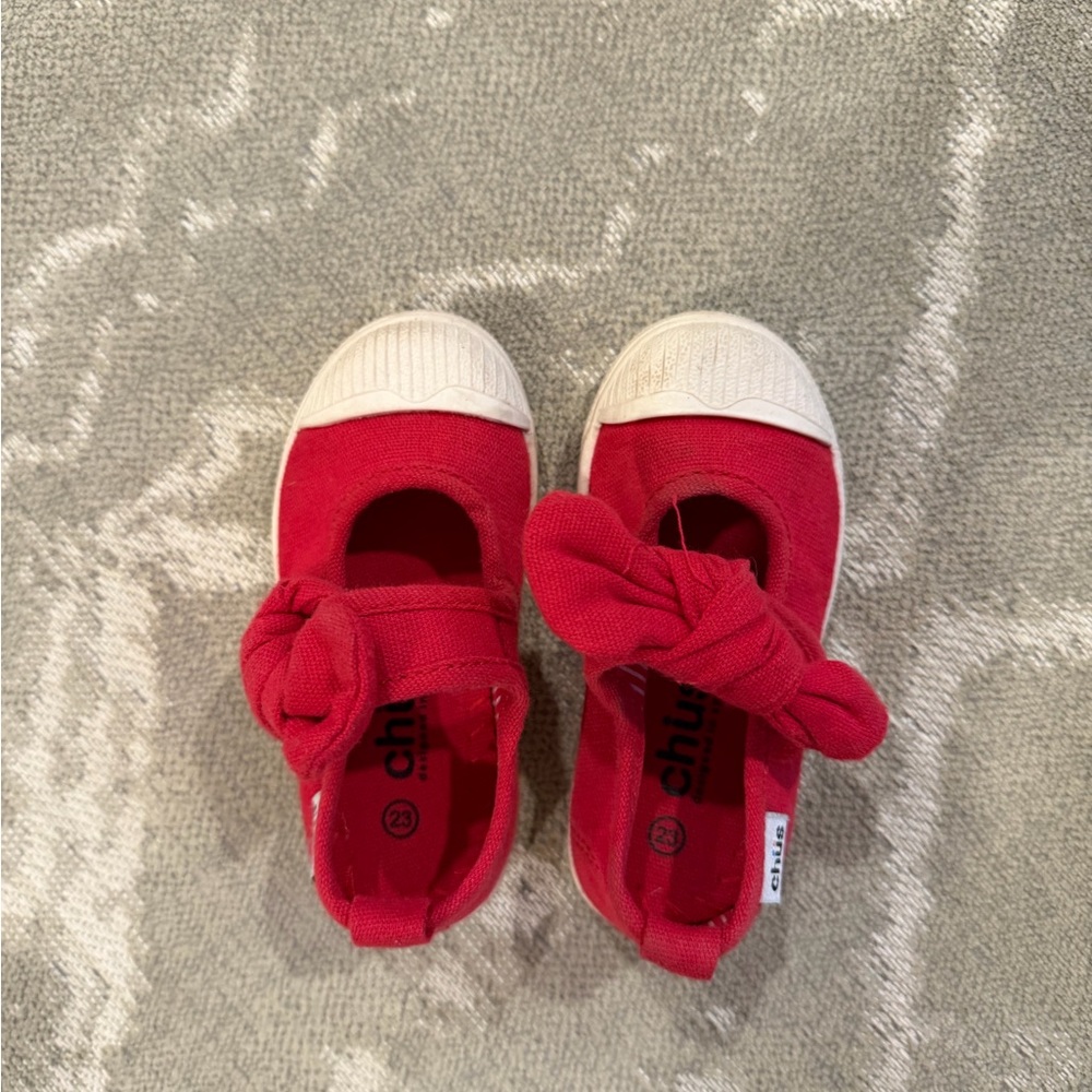 Chic Red Kids Sneakers with Bow by Chus